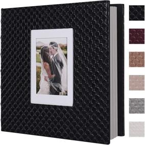 img 4 attached to 📸 RECUTMS Scrapbook Photo Album: Handmade DIY 60-Page Black Leather Cover for 4x6, 5x7, 8x10 Photos - Perfect for Weddings, Birthdays, and Family Memories