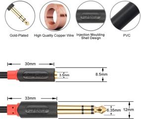img 2 attached to 🎧 J&D 3.5mm to 1/4 Headphone Adapter Cable: Gold Plated Audiowave Series 3.5mm Female TRS to 6.35mm Male TRS Stereo Audio Cable for Mixer, Guitar, Piano, Amplifier, Speaker