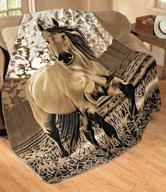 🐎 ct discount store elegant western galloping horse fleece throw blanket - cozy polyester 63"x73 logo