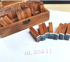 img 2 attached to ONEVER 70Pcs Wooden Rubber Alphabet Letter Number Stamps Stamper Seal Set - Ideal for Teaching Kids Capital & Lowercase Letters - Dark Wooden