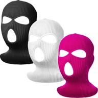 🧣 geyoga unisex 3-piece 3-hole knitted full face covering balaclava – warm winter ski mask for outdoor sports, cycling, and biking logo