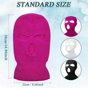 img 3 attached to 🧣 GeYoga Unisex 3-Piece 3-Hole Knitted Full Face Covering Balaclava – Warm Winter Ski Mask for Outdoor Sports, Cycling, and Biking