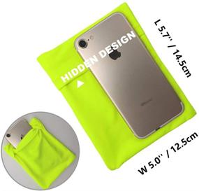 img 2 attached to Fluorescent Yellow Armband Wristband for Keys Running Walking - Cell Phone Arm Wrist Band Sleeve Strap Wristband Pouch Case for Runs Walks Yoga Biking Fishing Skating Gardening Walking the Dog - Small