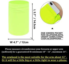 img 3 attached to Fluorescent Yellow Armband Wristband for Keys Running Walking - Cell Phone Arm Wrist Band Sleeve Strap Wristband Pouch Case for Runs Walks Yoga Biking Fishing Skating Gardening Walking the Dog - Small