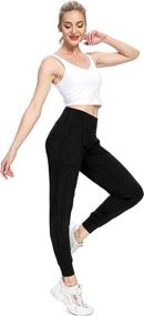 img 3 attached to 🩳 High Waist Sweatpants with Pockets for Women's Athletic Jogging, Yoga, and Workouts