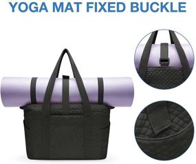 img 1 attached to Large Tote Bag with Shoulder Straps and Yoga Mat Buckle - Perfect for Gym, Work, and School. Fits 15.6'' Laptop