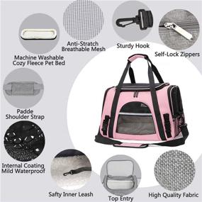 img 3 attached to 🐾 FRSH MNT Pet Travel Carrier Bag: 2021 New Soft-Sided Bag for Cats, Kittens & Small Dogs - Mesh Windows, Fleece Padding, Collapsible & Airplane-Friendly!