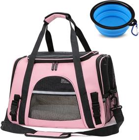 img 4 attached to 🐾 FRSH MNT Pet Travel Carrier Bag: 2021 New Soft-Sided Bag for Cats, Kittens & Small Dogs - Mesh Windows, Fleece Padding, Collapsible & Airplane-Friendly!