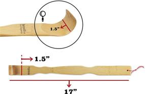 img 1 attached to Бамбуковый ручной массажер для спины BambooMN Bamboo Wooden Scratchers Backsratcher