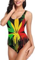 🌿 ying jamaican marijuana leaves women's quick drying one piece swimsuits with elasticity - stylish bathing suit swimwear logo