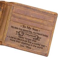 👨 engraved bifold wallet 'son forever' for men: stylish wallets, card cases & money organizers logo