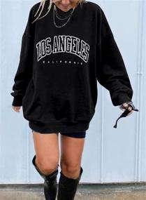 img 2 attached to Dokotoo Oversized Crewneck Sweatshirts ShirtsBlack Outdoor Recreation for Climbing
