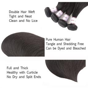 img 1 attached to 🔥 Karbalu Hair Brazilian Straight Virgin Hair Weave Bundles - 10A Grade 100% Virgin Human Hair Extensions - Natural Black (16", 18", 20")