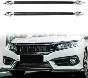 img 1 attached to Pair of Adjustable Black Front Bumper Lip Splitter Support Bars, Universal Fitment (7.87-inch)