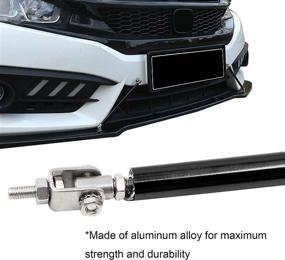 img 2 attached to Pair of Adjustable Black Front Bumper Lip Splitter Support Bars, Universal Fitment (7.87-inch)