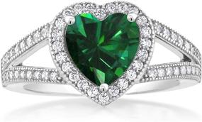 img 3 attached to Heart Simulated Emerald Sterling Silver