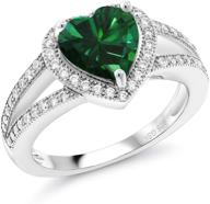 heart simulated emerald sterling silver logo