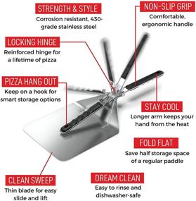 img 3 attached to Premium Stainless Steel Folding Pizza Peel: Achieve Pizzeria-Standard Results at Home with Kensington London's Space-Saving, Ergonomic Handle and Corrosion-Resistant Metal Turning Paddle - 10 inch