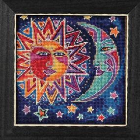 img 1 attached to 🌞 Discover the Stunning Mill Hill Sun and Moon Beaded Cross Stitch Kit from the Laurel Burch Celestial Collection LB141813 - 2018