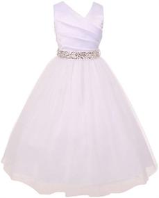 img 2 attached to 🌸 Ivory Rhinestone Communion Flowers: High-Quality Clothing for 10 Girls