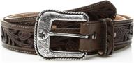 ariat scroll brown inlay western men's accessories logo