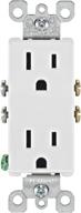 🔌 leviton 5325-wmp 15 amp, 125 volt, decora duplex receptacle, residential grade, grounding, white (10-pack) logo
