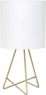 💡 down to the wire fabric shade table lamp, pack of 1, gold/white - simple designs lt2066-gdw логотип