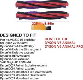 img 1 attached to 🔧 Smilefil 2PCS 963830-02 Vacuum Brush Bar Replacement, 225mm/8.86in, for Dyson V6 Exclusive, HEPA, DC59, DC62, SV03, SV07