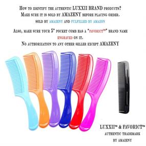 img 3 attached to LUXXII - (6 Pack) 8-Inch Vibrant Styling Essentials Round Handle Comb and (1 Pack) 5-Inch Favorict Pocket Comb (A)