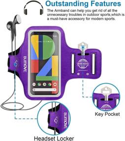 img 3 attached to 🏋️ Fitness Essential: BUMOVE Pixel Armband for Pixel 4XL/3aXL/3XL/2XL - Purple with Key/Card Holder