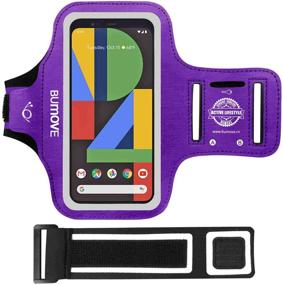 img 4 attached to 🏋️ Fitness Essential: BUMOVE Pixel Armband for Pixel 4XL/3aXL/3XL/2XL - Purple with Key/Card Holder