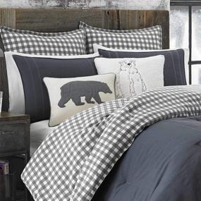 img 1 attached to 🛏️ Eddie Bauer Home Kingston Collection: Soft and Cozy 100% Cotton Comforter Set, King, Charcoal - Plaid to Solid Reversible Design