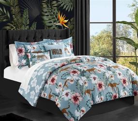img 3 attached to Chic Home Reversible Comforter Tropical