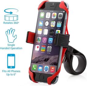 img 2 attached to 🚲 Aduro U-Grip Plus Universal Bike Mount - Ideal for Motorcycles, Handlebars, Roll Bars - Compatible with iPhone X Xs 7 6 6s 7 Plus 5 5s 5c & All Android Smartphones - GPS Holder Included (Black/Red)