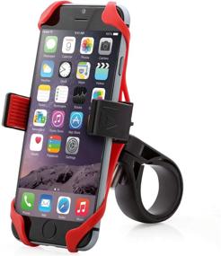 img 4 attached to 🚲 Aduro U-Grip Plus Universal Bike Mount - Ideal for Motorcycles, Handlebars, Roll Bars - Compatible with iPhone X Xs 7 6 6s 7 Plus 5 5s 5c & All Android Smartphones - GPS Holder Included (Black/Red)