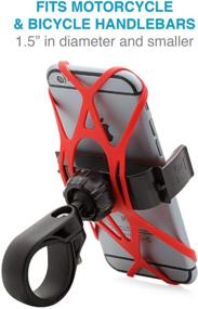 img 1 attached to 🚲 Aduro U-Grip Plus Universal Bike Mount - Ideal for Motorcycles, Handlebars, Roll Bars - Compatible with iPhone X Xs 7 6 6s 7 Plus 5 5s 5c & All Android Smartphones - GPS Holder Included (Black/Red)