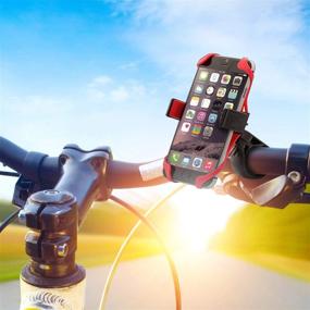 img 3 attached to 🚲 Aduro U-Grip Plus Universal Bike Mount - Ideal for Motorcycles, Handlebars, Roll Bars - Compatible with iPhone X Xs 7 6 6s 7 Plus 5 5s 5c & All Android Smartphones - GPS Holder Included (Black/Red)