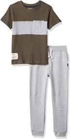 img 4 attached to 👕 Boys' Clothing Sets - DKNY Boys Toddler 2-Piece Heather Set
