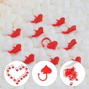 img 1 attached to 50pcs/Box Red Heart Shaped Locking Stitch Markers - Plastic Knitting Stitch Counters for DIY Needle Arts, Craft, Sewing Accessories