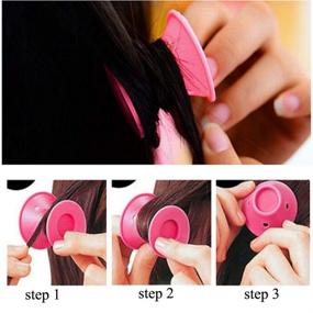 img 2 attached to 🎀 Magic Hair Rollers Set: 40 Pcs - 20 Large & 20 Small Silicone Curlers for Girls