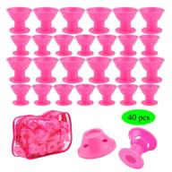 🎀 magic hair rollers set: 40 pcs - 20 large & 20 small silicone curlers for girls logo