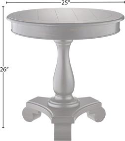 img 1 attached to 🔲 Rene Round Wood Pedestal Side Table by Roundhill Furniture - Black Finish