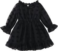 👗 girls' clothing: v neck trumpet sleeve toddler dresses logo