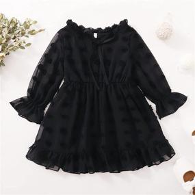 img 3 attached to 👗 Girls' Clothing: V Neck Trumpet Sleeve Toddler Dresses