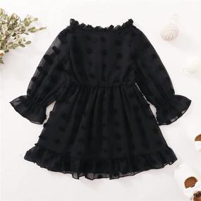 img 2 attached to 👗 Girls' Clothing: V Neck Trumpet Sleeve Toddler Dresses