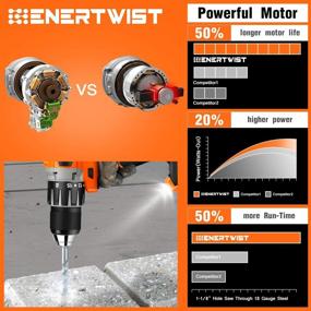 img 1 attached to 💪 Мощный бесщеточный литий-ионный аккумуляторный ИНСТРУМЕНТ ENERTWIST с многофункциональностью - Раскройте потенциал эффективности и универсальности