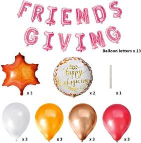 img 3 attached to Premium JOYIN 30 Pcs Thanksgiving Party Decoration Set: Pink FRIENDGIVING Foil Banner, Maple Leaf Balloons, Latex Balloons - Fall Holiday Decor Party Supplies