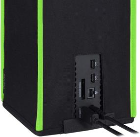 img 2 attached to 🎮 Protective Dust Cover for Xbox Series X Console - PlayVital Black Nylon with Neon Green Trim