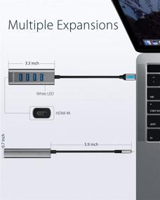 img 1 attached to 🔌 5 в 1 USB C Hub HDMI 4K с портами USB - Новое iMac 24'' 2021, MacBook Pro/Air, iPad Pro, Chromebook, Pixelbook, Yoga, XPS - Адаптер с USB C Multiport Adapter