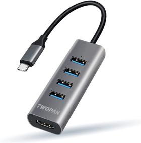 img 4 attached to 🔌 5 в 1 USB C Hub HDMI 4K с портами USB - Новое iMac 24'' 2021, MacBook Pro/Air, iPad Pro, Chromebook, Pixelbook, Yoga, XPS - Адаптер с USB C Multiport Adapter